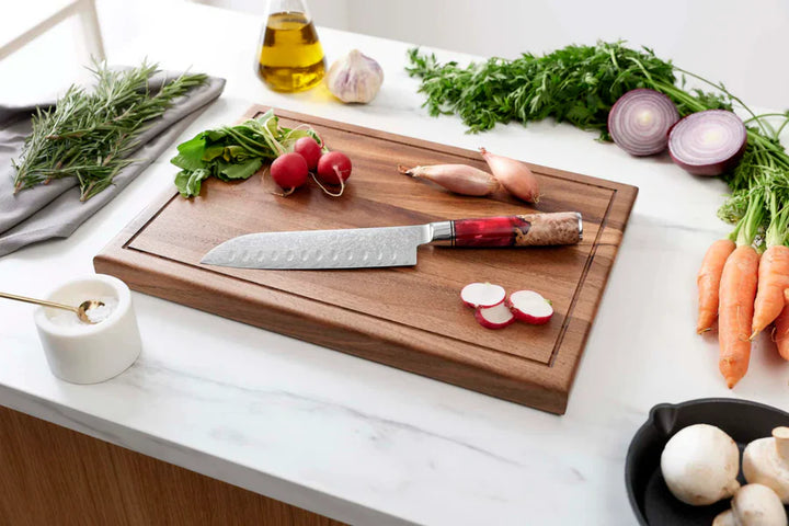 Japans Shinku Santoku-mes van Damascusstaal – 17,6 cm precisieblad