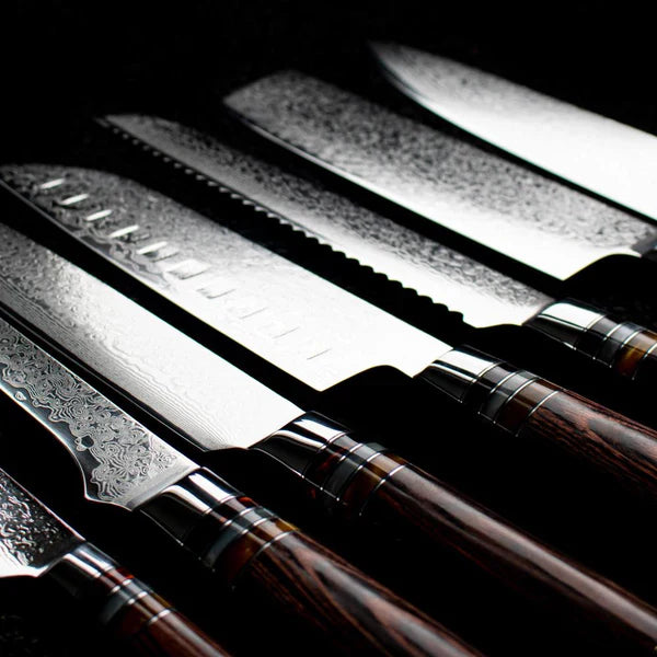 Professionele Japanse 7-delige Damascus Master messenset