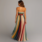 ISABELLA | STRAPLESS GEPLISSEERDE MAXI JURK