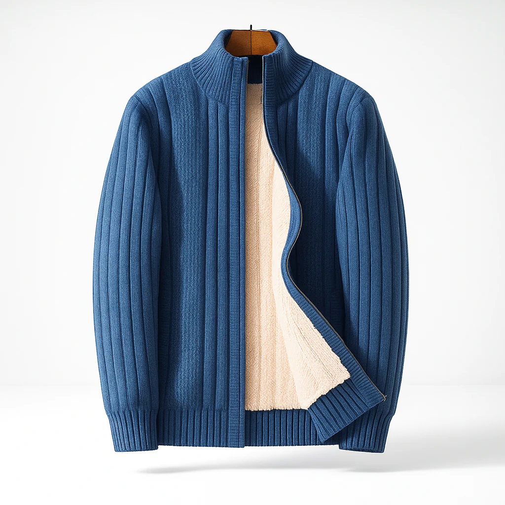 Preston | Fleece-Lined Full-Zip Cardigan