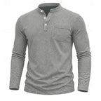 Landon | Klassieke Lange Mouwen Henley Shirt
