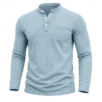 Landon | Klassieke Lange Mouwen Henley Shirt