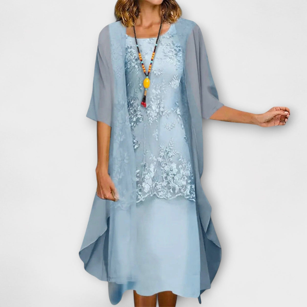 Amelia | Elegante Bloemen Wijde Mouw Jurk