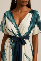 Marissa | Elegante Waterverfprint Jurk