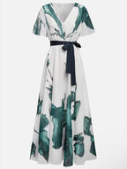 Marissa | Elegante Waterverfprint Jurk