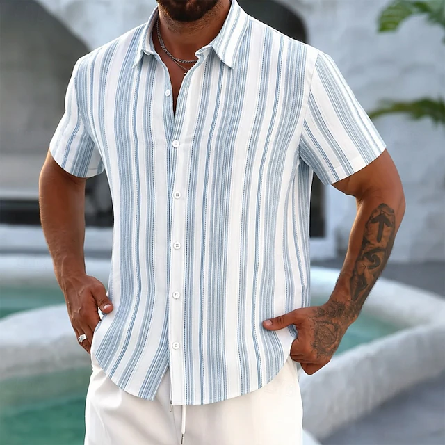 Hugo | Gestreepte Korte Mouwen Shirt