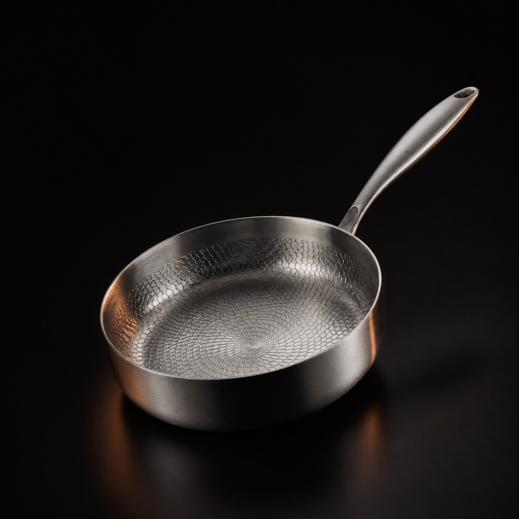 Gehamerde Titanium pan met Hoge Rand