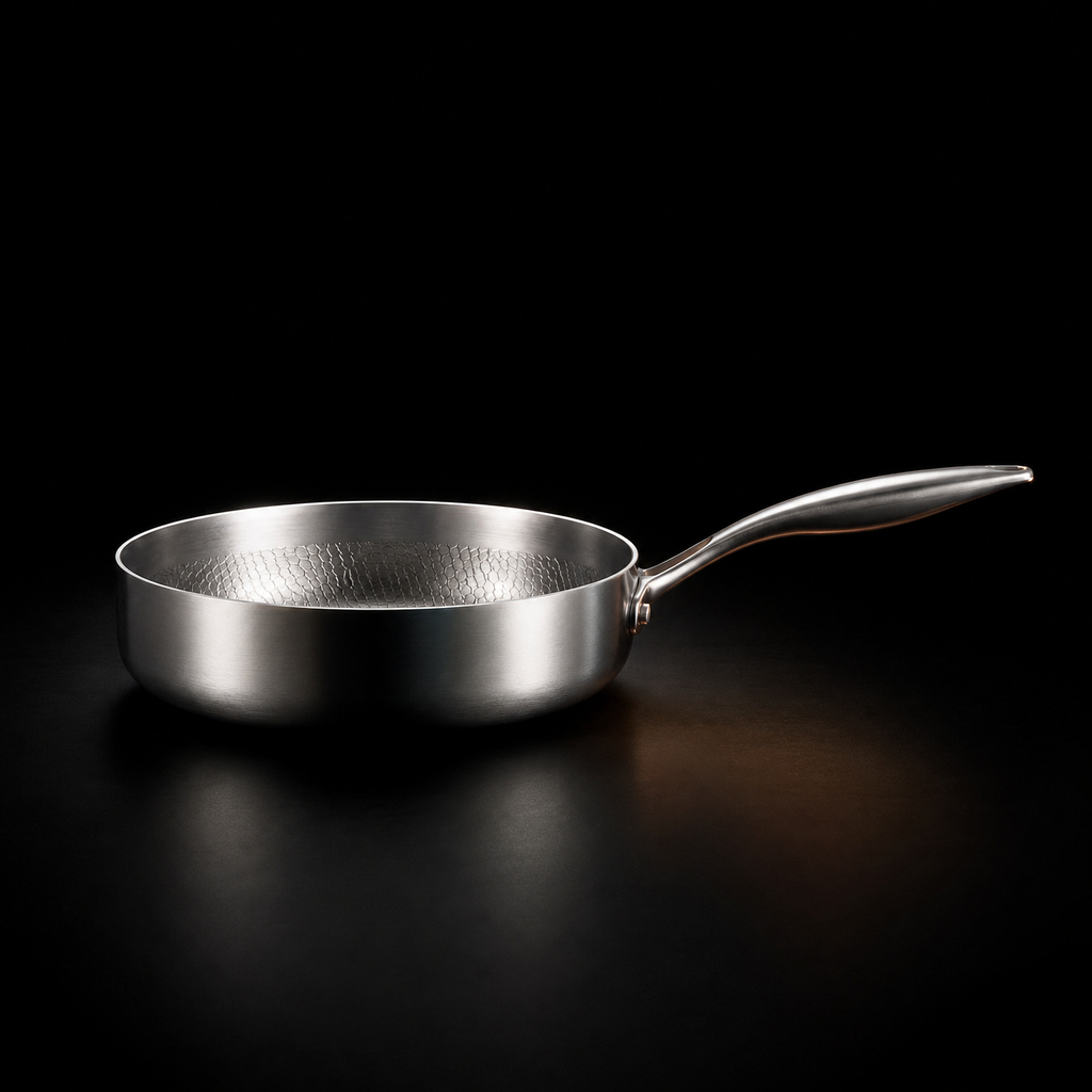 Gehamerde Titanium pan met Hoge Rand