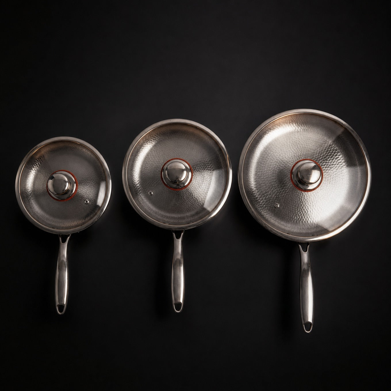 Gehamerde Titanium pannenset – 3-delig