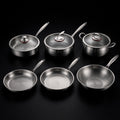 Gehamerde Titanium Keukenset met 3 Deksels (25, 28 & 30 cm)