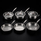 Gehamerde Titanium Keukenset met 3 Deksels (25, 28 & 30 cm)