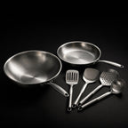 Handgehamerde Titanium Wok- & Koekenpannenset (26 cm) met Keukengerei