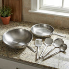 Handgehamerde Titanium Wok- & Koekenpannenset (26 cm) met Keukengerei