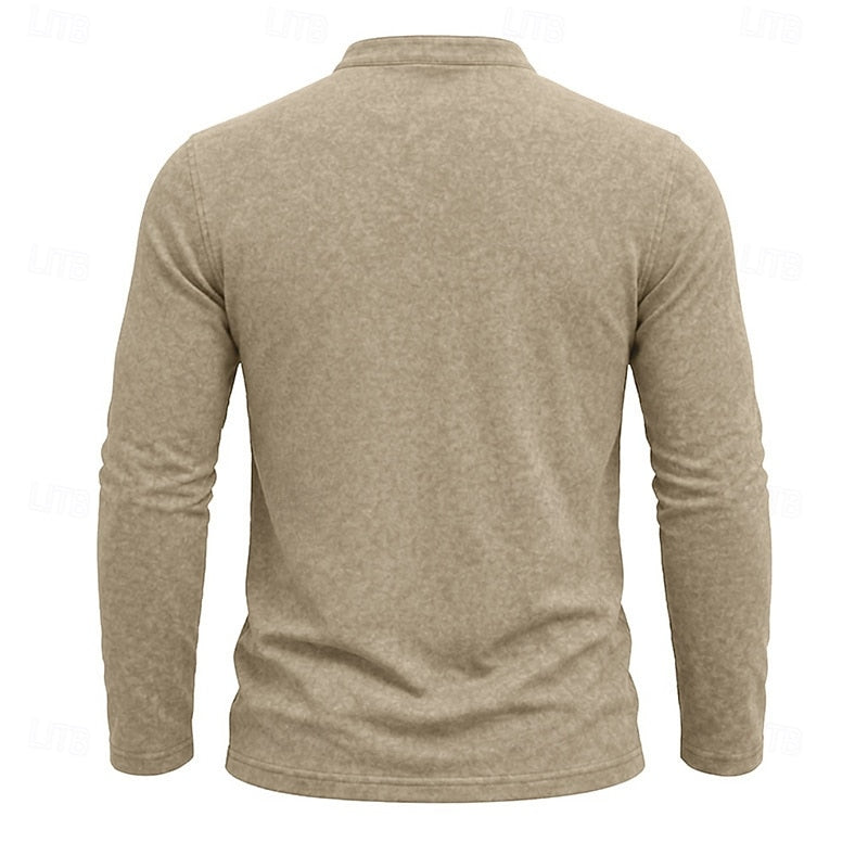 Landon | Klassieke Lange Mouwen Henley Shirt
