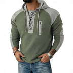 Dean | Textured Lace-Up Hoodie