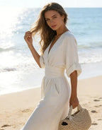 MONICA | ELEGANTE V-HALS BREDE PANT JUMPSUIT