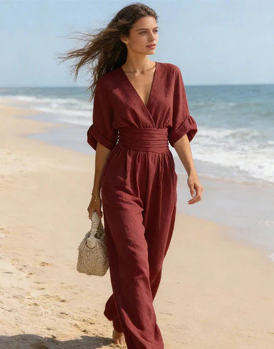 MONICA | ELEGANTE V-HALS BREDE PANT JUMPSUIT