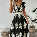 KAREN | BAROK MAXI JURK MET V-HALS