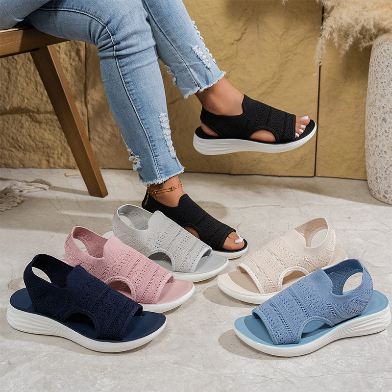 Serena | Dames sandalen met plateau in ademend materiaal