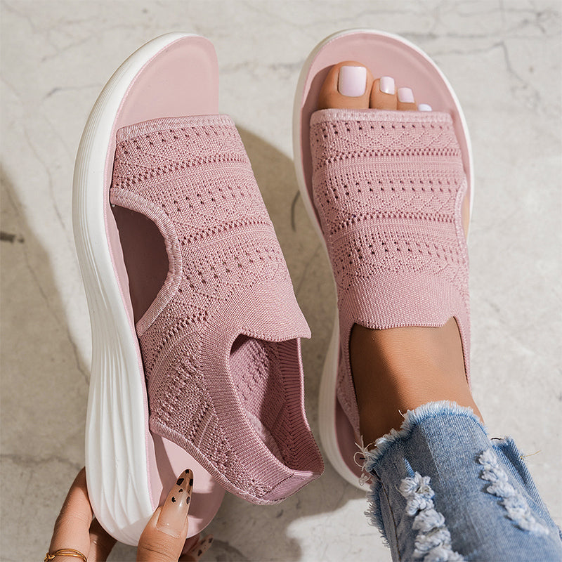 Serena | Dames sandalen met plateau in ademend materiaal