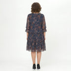 NOREEN | PAISLEY PRINT CHIFFON MIDI JURK MET BUIKBEDDEKKING