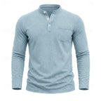 Landon | Klassieke Lange Mouwen Henley Shirt
