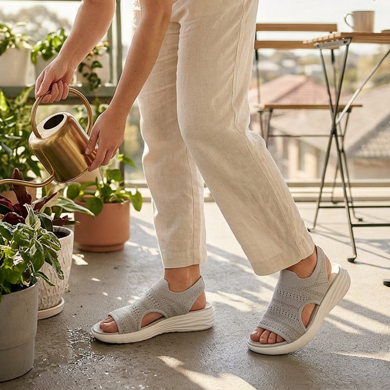 Serena | Dames sandalen met plateau in ademend materiaal