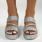 WINIFRED | GEVLOCHTEN BAND SANDALEN