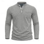 Landon | Klassieke Lange Mouwen Henley Shirt
