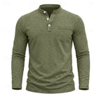 Landon | Klassieke Lange Mouwen Henley Shirt