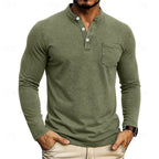 Landon | Klassieke Lange Mouwen Henley Shirt