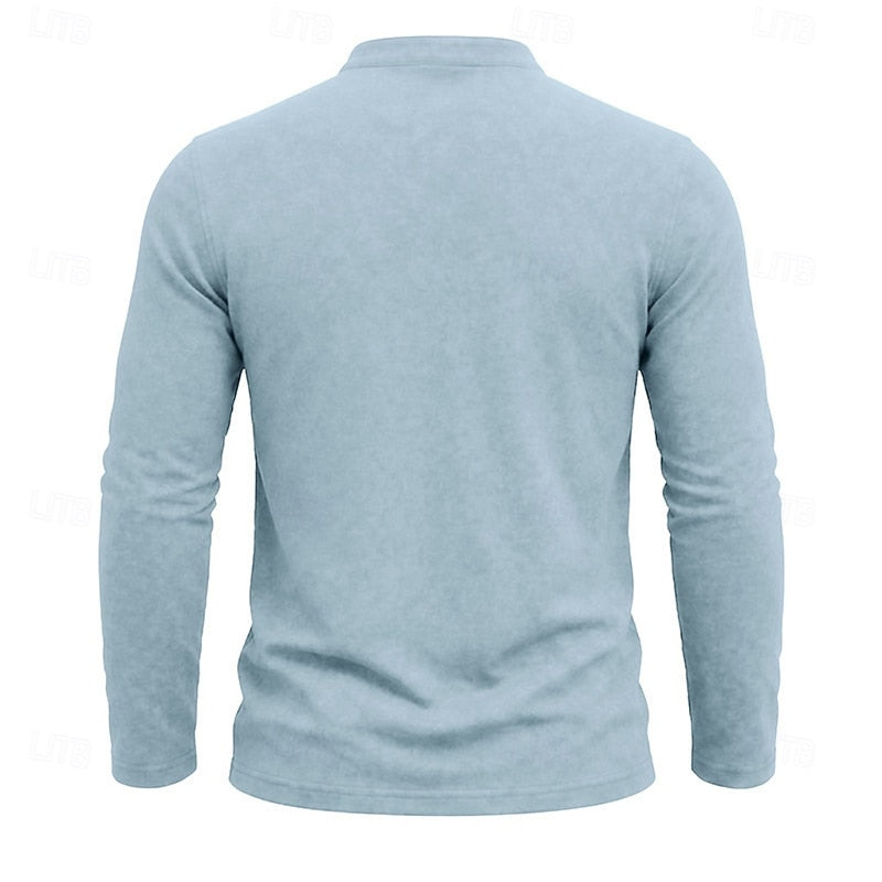 Landon | Klassieke Lange Mouwen Henley Shirt